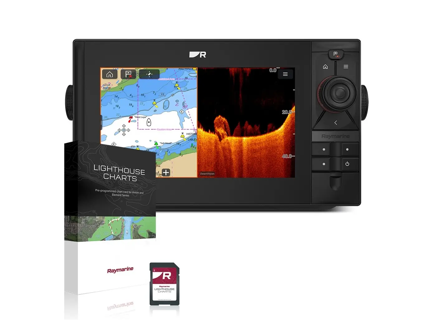 AXIOM2 Pro 12 RVM, HybridTouch 12” monitoiminäyttö, jossa on integroitu 1 kW:n kaikuluotain, DV, SV ja RealVision 3D-luotaimen.